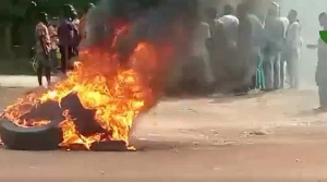 Screenshot from video of protest.