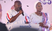 Vice President Dr. Mahamudu Bawumia and wife Samira Bawumia at his acceptance speech ceremony