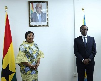 Shirley Ayorkor Botchwey and Dr Vincent Biruta, Foreign Affairs Minister for Rwanda