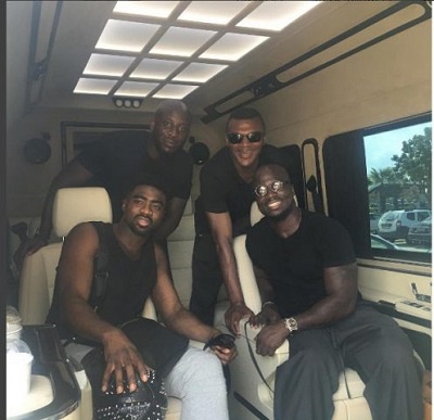 Stephen Appiah, Desailly, Kolo Toure with a colleague in Turkey