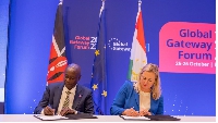 Kenya’s Deputy President Rigathi Gachagua (L) and European Commission President Ursula von der Leyen