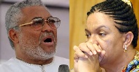 Former President Jerry John Rawlings and Hanna Tetteh