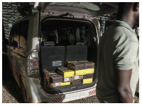 The Toyota Voxy with 14 boxes of ammunition