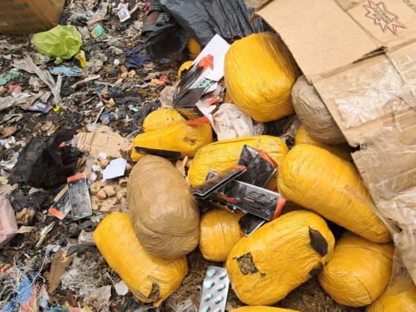 Confiscated narcotics being burnt by the Narcotics Commission
