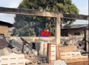 State of Henson Amponsah's house after the fire outbreak