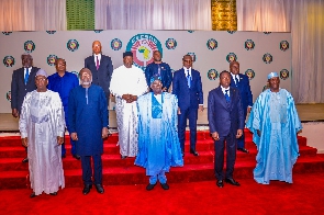 ECOWAS leaders in a group photo after a summit in Abuja
