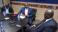 CEO of West Blue Consulting, Mark Addo (M), with Director of Ghana Ports and Habour, Paul Ansah (R)