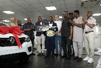 The Renault Kwid handed over to Charles Tetteh for emerging as the best boxer of the boxing league