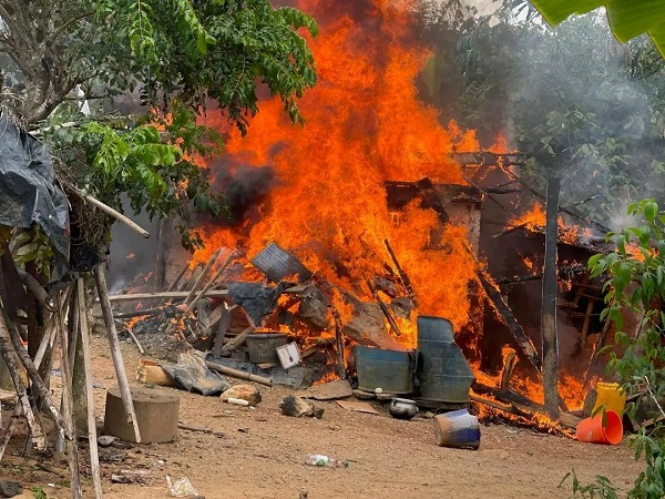 The operation uncovered massive illegal mining activities