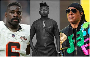 From L to R: Jeremiah Owusu-Koramoah, Kwaku Bediako and Steve Wonder