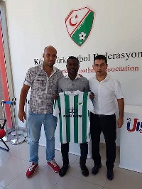 Laryea Kingston being unveiled by his new club Genclik Gucu Sport Club