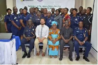 ARAP official (M) photographed with the Public Affairs Directorate of the Ghana Police Service