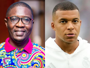 Aduana FC CEO Collins Atta Poku and Real Madrid superstar Kylian Mbappe