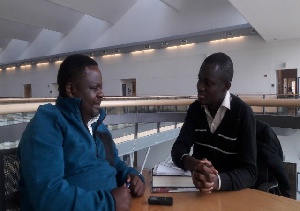 Opoku Gakpo [right] interviewing Dr Kiggundu