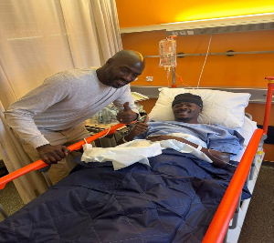 Otto Addo at the hospital with Fuseini