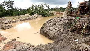 File photo of a destroyed water body due to galamsey activities