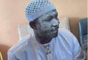 Abdulai Mahmud covered in power from jubilation after being confirmed MCE for Bole