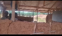 The deplorable classroom block in Amokrom