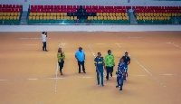 Members of the LOC on one of the courts at the facility