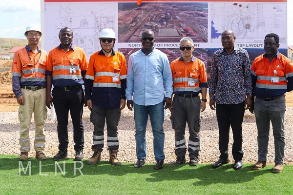 Samuel Abu Jinapor, Martin Ayisi and others during the site visit