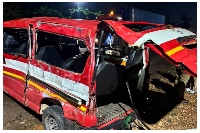 One of the vehicles involved in the Bunso crash