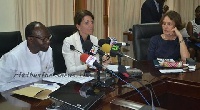 Finance Minister Ken Ofori-Atta with Chief of the IMF Mission, Analisa Fedelino