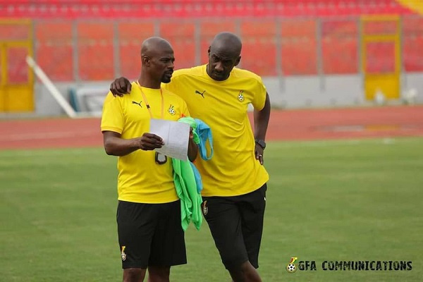 Black Stars coach, Otto Addo and assistant coach, George Boateng