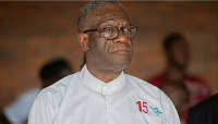 Nobel peace Prize laureate Dr. Denis Mukwege arrives for a rally in Goma, DRC,  Dec. 2, 2023