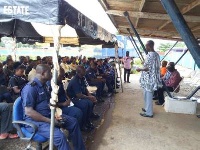 Mr. Zitor addressing some Brong Ahafo senior police officers at a forum organised by the NCCE