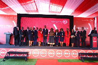Dignitaries and Absa Bank officials who were present at the commissioning event