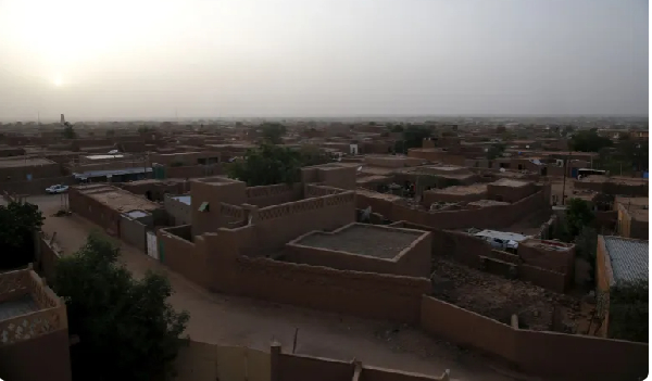 Sunset over the desert town of Agadez, Niger