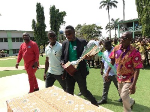 During the trophy tour at St. John