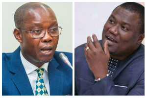 First Deputy Speaker, Bernard Ahiafor [L] and Dr Nana Ayew Afriye