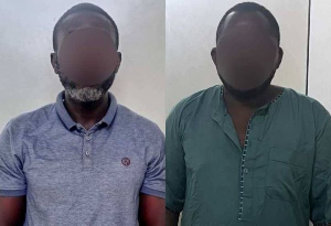 The two arrested suspects; Paul Twumasi Ankrah (L) and Asiedu Henning (R)