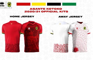 The new home and away jerseys of Kumasi Asante Kotoko