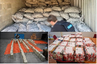 Some of the drugs, including cocaine, found in a container shipped from Ghana