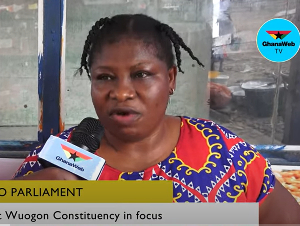 A constituent of Ayawaso West Wuogon constituency sharing her opinions