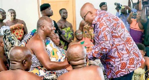 Otumfuo Osei Tutu II exchange pleasantries with President Akufo-Addo