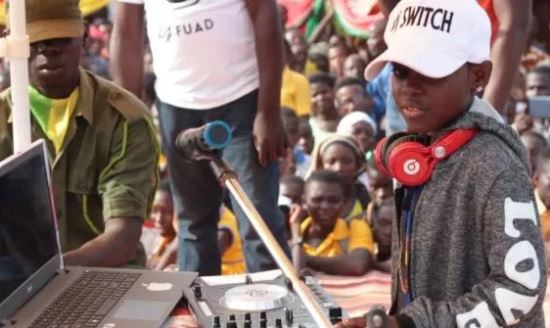 DJ Switch behind the turntables during her homecoming durbar