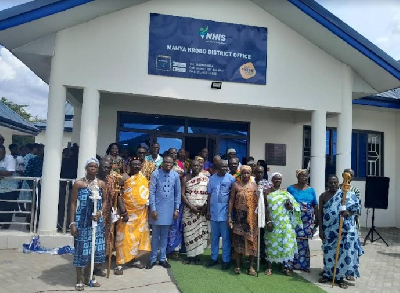 Stakeholders in a photo after the commissioning of the NHIA office complex