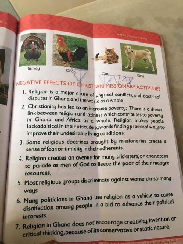A page of the controversial anti-Christ textbook