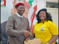 The handover took place at the office of Bernard Anbataayela Mornah, acting on behalf of the Ghana V