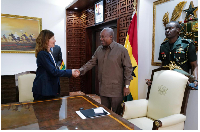 Jenny Chapman when she met with John Dramani Mahama