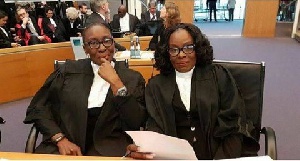 Maritta Brew Oppong, former AG (L) and Gloria Akuffo, newly appointed AG (R)