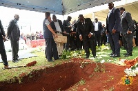 President Akufo-Addo pays his last respect to the late South African legend, Hugh Masekela