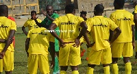Asante Kotoko Players with Coach CK Akunnor