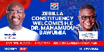 A flyer of Dr. John Kingsley Krugu with Dr Mahamudu Bawumia