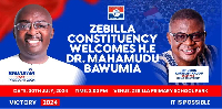 A flyer of Dr. John Kingsley Krugu with Dr Mahamudu Bawumia