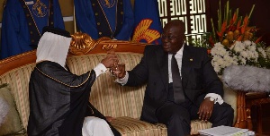 President Akufo-Addo with the Ambassador of Qatar to Ghana, H.E. Mohammed Jaber Al- Kuwari