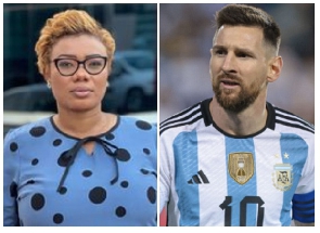 Bridget Otoo and Lionel Messi